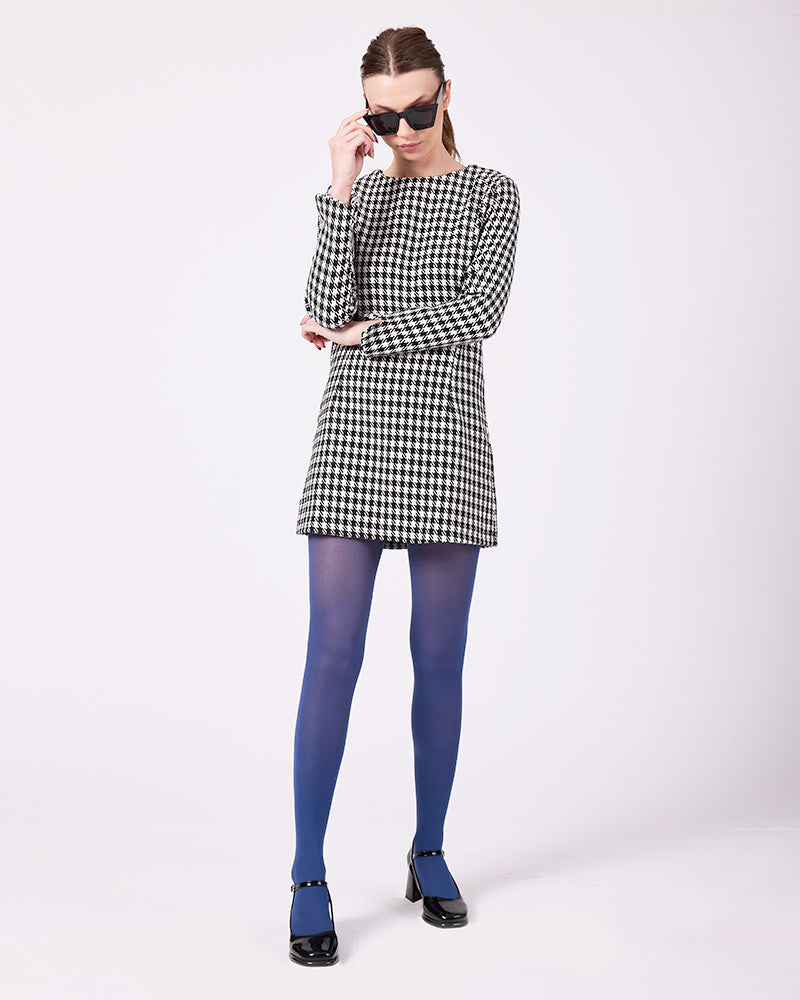 Siyah-Beyaz Kazayağı Elbise