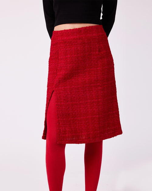 Kırmızı Midi Etek
