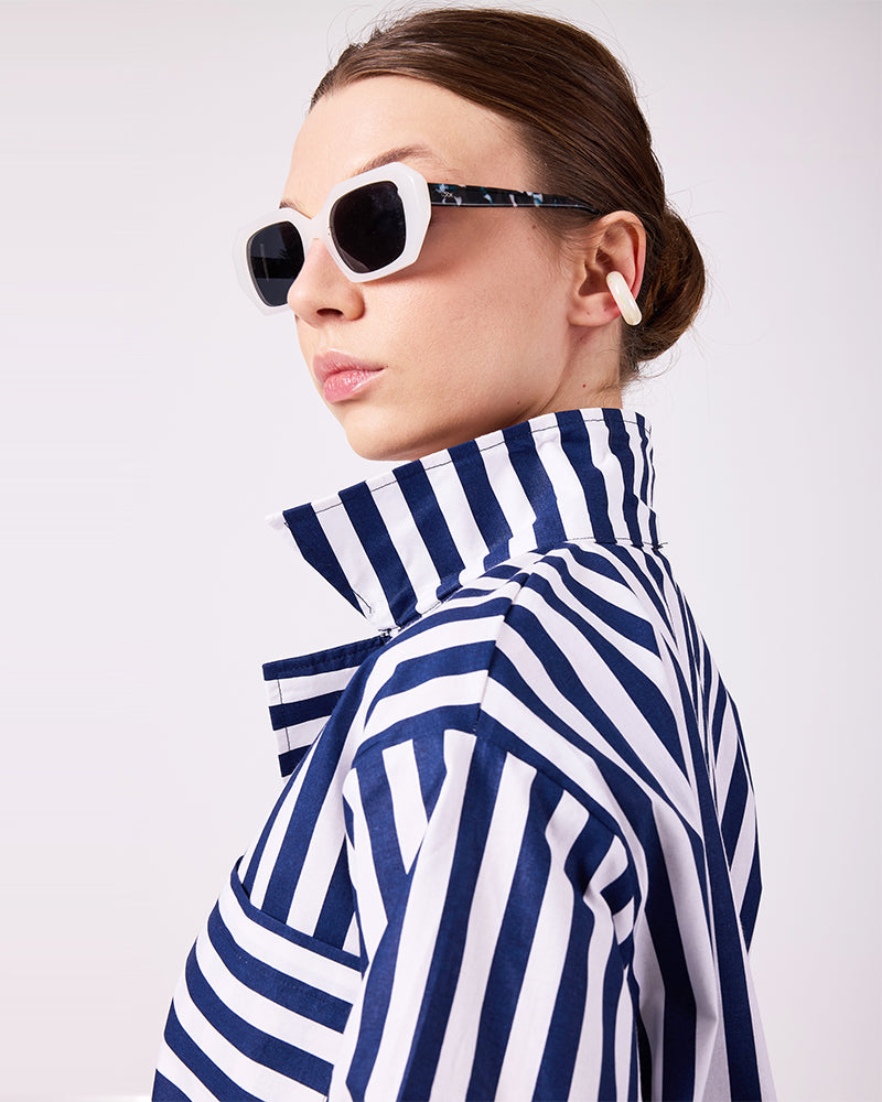 Lacivert Çizgili Gömlek