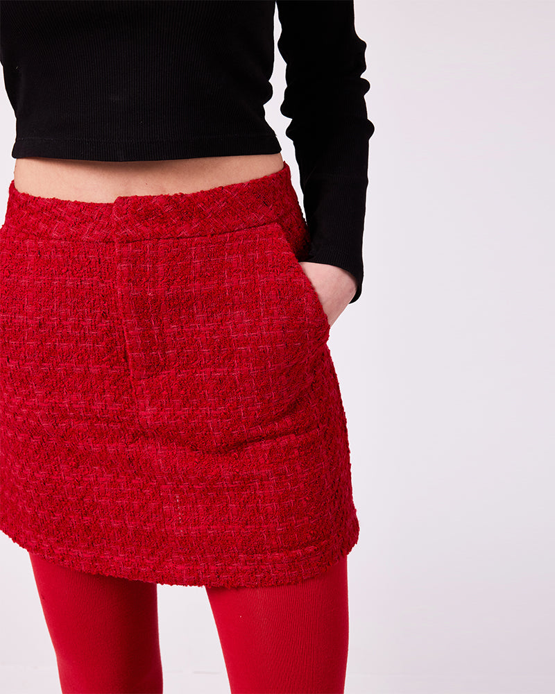 Kırmızı Mini Etek