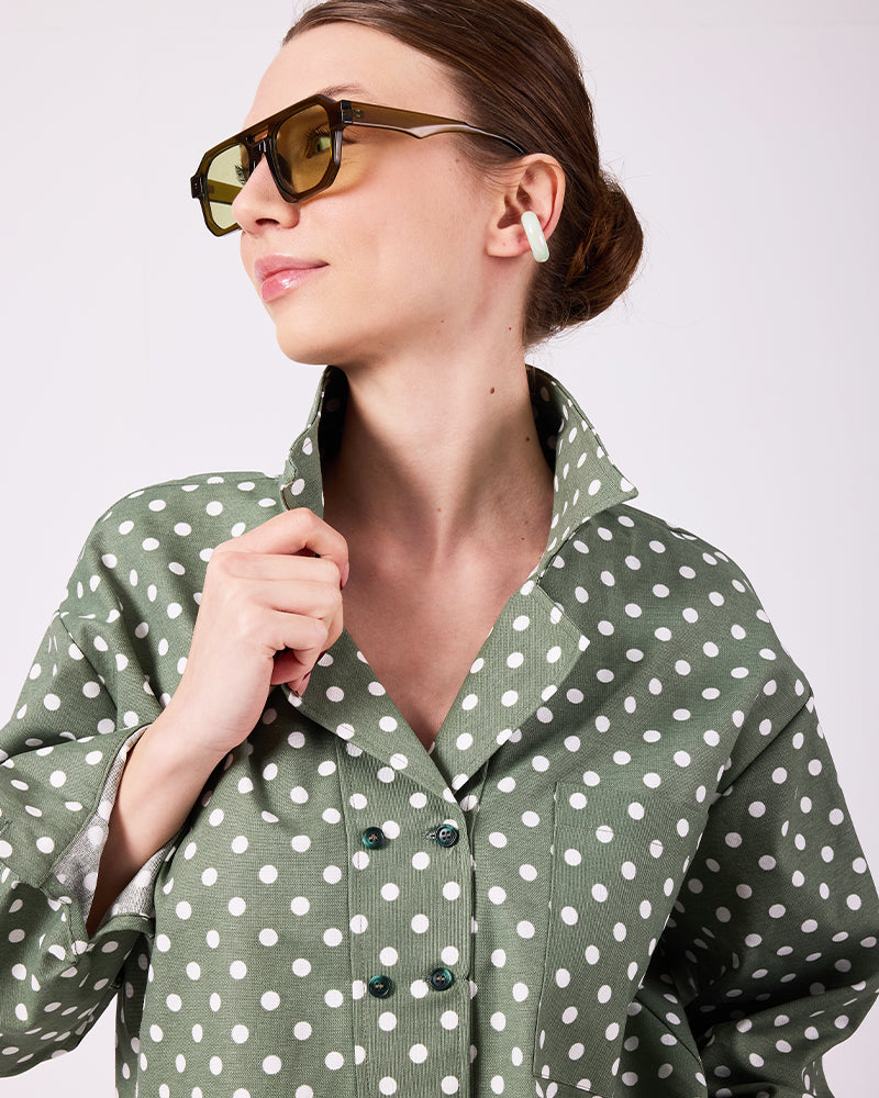 Yeşil Puantiyeli Gömlek