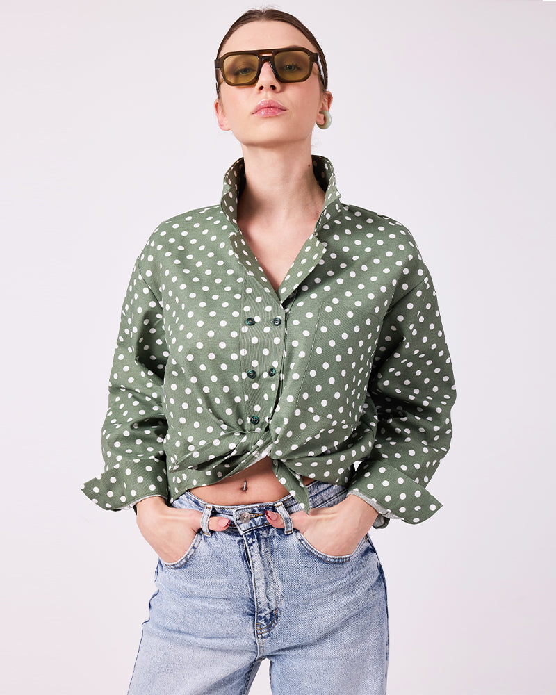 Yeşil Puantiyeli Gömlek