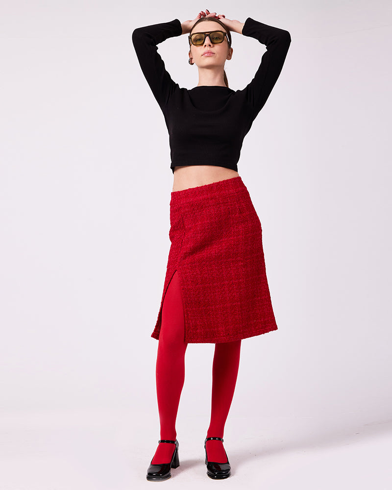 Kırmızı Midi Etek